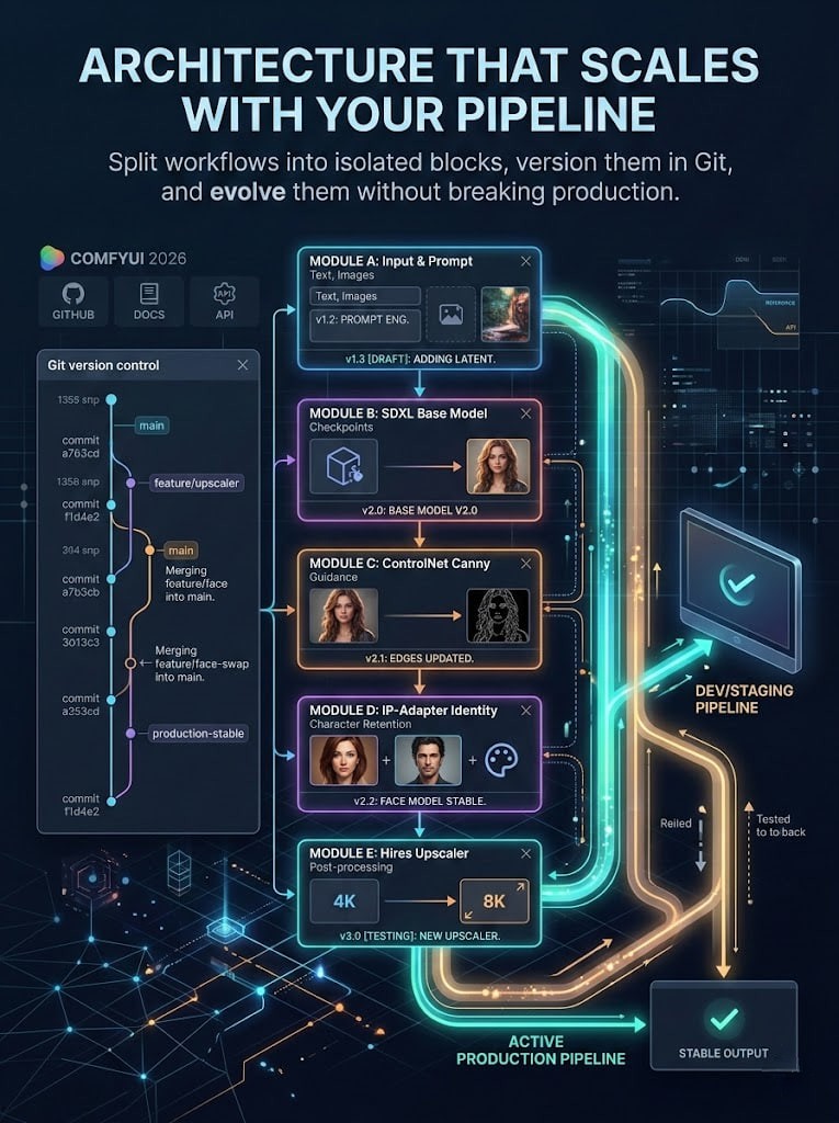 ComfyUI production pipeline diagram